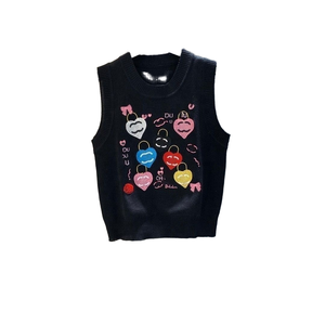 เสื้อกล้ามแขนกุดลายทางผูกย้อมผ้าฝ้าย100% ระบายอากาศได้ดีฤดูร้อนพร้อมสายเอี๊ยม - Product Image 1
