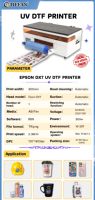 Harga Pabrik Murah Pencetakan Definisi Tinggi A3 UV DTF Logam Akrilik Kaca dx7 Printer UV DTF A3