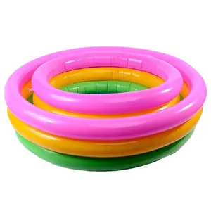 Neue Designs 80-160 cm Kiddie-Becken 3 Ring Regenbogen-Donut aufblasbares Schwimmbad aufblasbares individualisiertes aufblasbares Becken