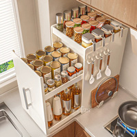 Nouvelle étagère de rangement multifonctionnelle coulissante pour cuisine, anti-poussière, multi-niveaux, étroite, pour épices et condiments sur comptoir