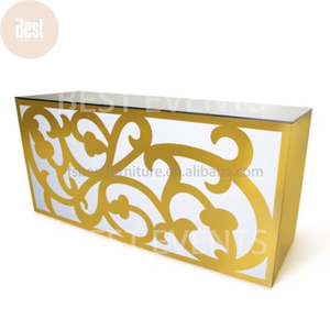 Luxury High <strong>bar</strong> Counter <strong>Table</strong> Modern Wedding Event Gold Stainless Steel and White Glass Top <strong>Tall</strong> <strong>bar</strong> <strong>Table</strong> Counter - Product Image 1