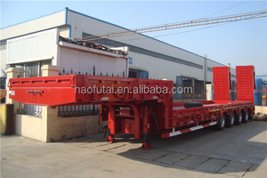 Горячая распродажа: 3-осный полуприцеп-тяжеловоз (низкорамный) 80 тонн для перевозки стальных I-образных балок и экскаваторов, с механической подвеской - Product Image 3