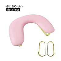 Repose-main ergonomique en cuir PU et éponge avec base métallique personnalisée de qualité supérieure pour salon de manucure