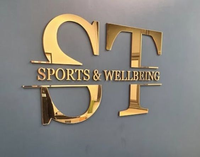 Lettres en acrylique découpées au laser pour logo 3D, enseigne de salon de beauté et d'accueil, lettres en métal dorées effet miroir 3D