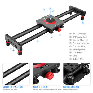 Slider per Fotocamera Neewer in Fibra di Carbonio, 16 <span class=keywords><strong>Pollici</strong></span>/<span class=keywords><strong>40</strong></span> <span class=keywords><strong>Centimetri</strong></span> con 4 Cuscinetti per iPhone e Telefoni Android - Product Image 2
