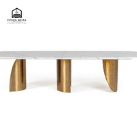 Meubles au design luxueux Ensemble table à manger rectangulaire Table de dîner Table à manger moderne en marbre à vendre
