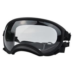 Lunettes de protection pour chien écologiques à verres transparents noirs UV400, coupe-vent, anti-poussière, réglables, pour moto, ski et activités de plein air - Product Image 1