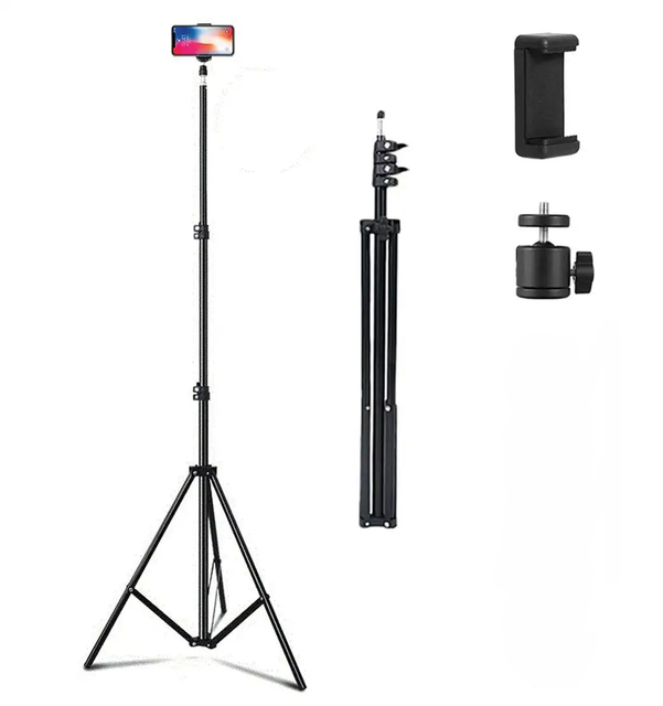 Versatile 2m Extendable Phone Tripod Stand Ideal for Live Streaming & Vlogging