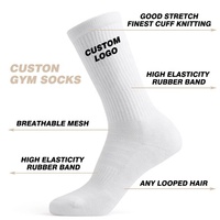 Chaussettes de sport en coton noir pour homme, modèle 2026, sans minimum de commande, avec votre propre marque, chaussettes personnalisées, design de votre logo, chaussettes mi-mollet.