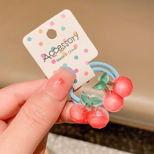 Lot de 2 élastiques à <span class=keywords><strong>cheveux</strong></span> personnalisés motif pastèque et fraise pour filles avec bande en caoutchouc - Product Image 3