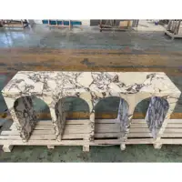 Tavolo in marmo Calacatta Viola a forma di arco dal Design personalizzato per la decorazione della casa tavolo da pranzo con piano in marmo di lusso consolle in marmo