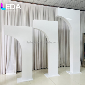 ซุ้มแต่งงาน LEDA Fashion Boxed Stand หรูหราสั่งทำพิเศษ ฉากหลังโลหะสีขาว 3 มิติ ครึ่งวงกลม สำหรับงานแต่งงาน งานปาร์ตี้ และงานตกแต่ง - Product Image 2
