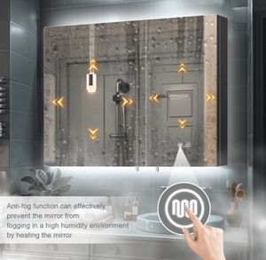 Rétroéclairage LED pour vanité <span class=keywords><strong>de</strong></span> salle <span class=keywords><strong>de</strong></span> bain avec éclairage Étagère en verre Désembuage Prise <span class=keywords><strong>de</strong></span> rasoir Fonction mémoire - Product Image 4