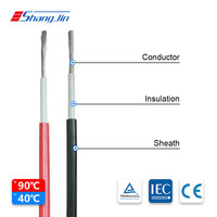 Cable Fotovoltaico UL4703 y UL44 RH-2 de Cobre Estañado XLPE PV1-F de 10AWG para Sistema de Paneles Solares AC1000V