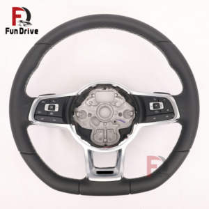 Volante de cuero para interior de Volkswagen <span class=keywords><strong>Polo</strong></span> 6R, Scirocco, Jetta, Tiguan T6, Passat B6, B7, B8, Amarok, Eos, Variant, R-Line. - Product Image 2