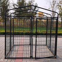 Cage pour chien soudée noire de haute qualité, maison extérieure durable pour animaux de compagnie pour le sport, prix réduit