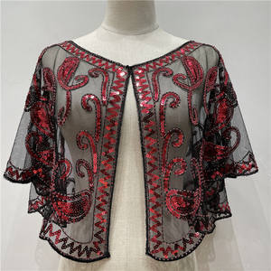 2024 púrpura negro dorado 1920s chal envuelve lentejuelas con cuentas noche capa nupcial chal <span class=keywords><strong>Bolero</strong></span> Flapper cubrir Ecoparty - Product Image 5