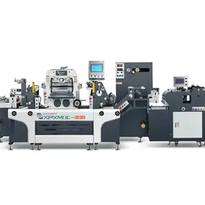 MDC-330 1 Station IML Flatbed Hot Stamping Label Sticker Die Cutting Machine With Digital Sheeter And Finishing Device