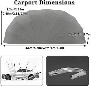 Cubierta Plegable para Coche, <span class=keywords><strong>Cochera</strong></span> para SUV, Carpa Retráctil para Auto, Refugio Plegable Impermeable para Coche - Product Image 5