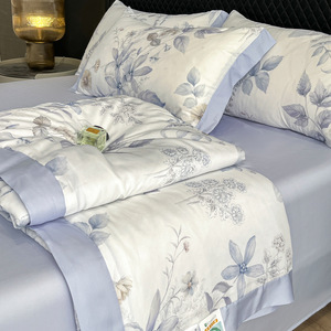 YALSH Tencel Summer Quilt <b>Set</b> 4 Pieces Cooling <b>Comforter</b> Lightweight Air Conditioning Quilt Machine Washable - Product Image 5