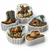 Autocollants de cowboy western mats de qualité supérieure, découpés sur mesure, auto-adhésifs, résistants à l'eau et aux UV, pour l'image de marque agricole