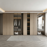 Système de dressing moderne de luxe, armoire minimaliste italienne avec éclairage LED, meuble de rangement modulaire personnalisé pour chambre et salon