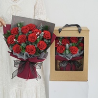 Valentijnsdag Moederdag Eeuwigdurende Ge conserveerde Rode Rozen Bouquet 10 Bloemen Groot Jubileum Cadeau Liefdesverklaring