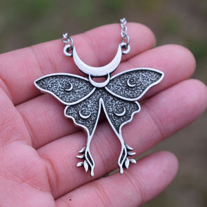 Gothic Luna Moth Necklace <strong>Witch</strong> <strong>Jewellery</strong> - Product Image 3