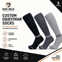 Chaussettes d'équitation hautes pour jeunes et adultes, personnalisables avec logo OEM, couleurs variées, compression, antibactériennes, respirantes, sportives