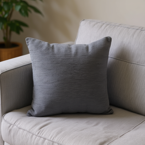 Cuscino in ciniglia 45x45 cm grigio - Cuscino e Imbottitura per Seduta - Product Image 2