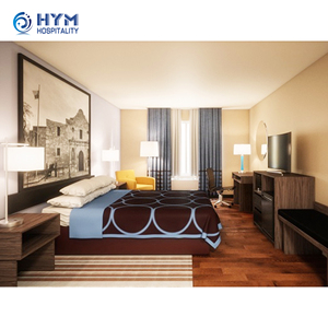 Ensemble de meubles de chambre à coucher en bois moderne <span class=keywords><strong>Hyman</strong></span> Super 8 Wyndham Hotel, design robuste pour les chambres d'hôtel - Product Image 3