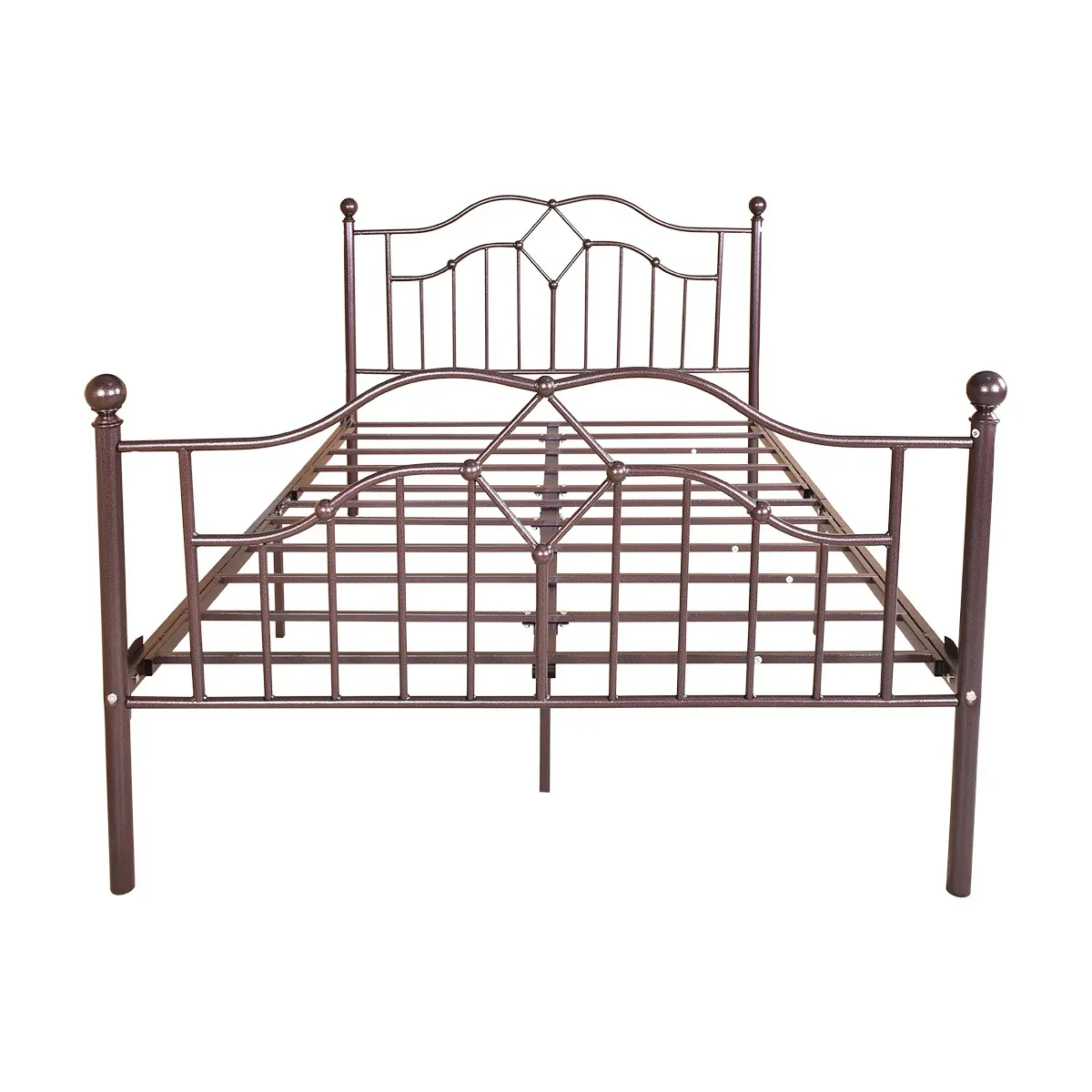 Fabriek Groothandelsprijs Metalen Bedframe Slaapkamer Meubels Metalen Platform Bed Vierkante Buis Ijzeren Tweepersoonsbedden Ontwerp