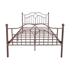 Factory Wholesale Price Metal Bed Frame Bedroom Furniture Metal Platform Bed Square Tube Iron Double Beds Design