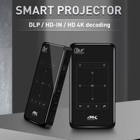 Mini projecteur DLP 4K Android P09 pour smartphone, 2 Go/16 Go, WiFi 4.2, batterie intégrée, haut-parleurs LED, portable, home cinéma extérieur 100