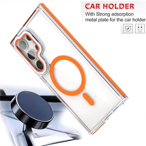 เคสโทรศัพท์แม่เหล็กใสสำหรับ Samsung S25 S22 S24 Ultra S23 Plus พร้อมที่ยึดฟิล์มเลนส์ ป้องกันการกระแทก ฝาครอบอะคริลิก - Product Image 6