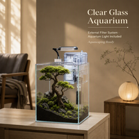 Aquarium d'eau douce avec filtre externe, LED à indice de fidélité des couleurs élevé, couvercle anti-sauts en PC et service de personnalisation de la marque