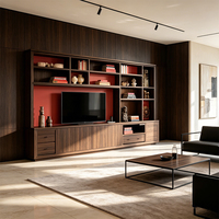Meuble TV mural moderne et personnalisé avec éclairage LED intégré pour salon et chambre à coucher, meuble de rangement