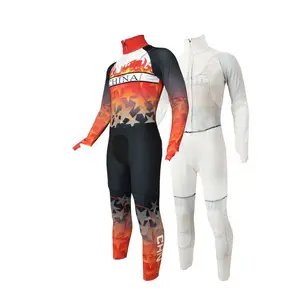 Tasarım özel Inline hız paten sıkıştırma polyester Spandex paten yarış cilt takım elbise