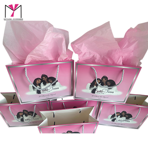 MuYang Custom logo Luxury Gold Stamp Paperboard Shipping <b>Bag</b> for Hair and Household Products Packaging - Product Image 6