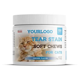 Nutrition pour animaux de compagnie de marque privée Supplément pour taches de larmes de chat Mastics doux Protège les yeux Système immunitaire Supprimer les taches Supplément pour chat - Product Image 1