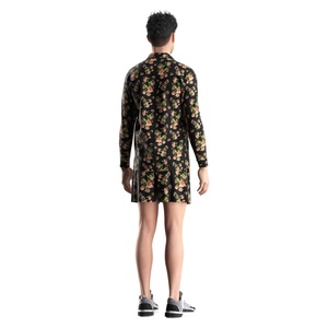 Short de plage en lin à motif floral Odm Sublimation Button, ensemble de sport, t-shirt d'été pour hommes - Product Image 6