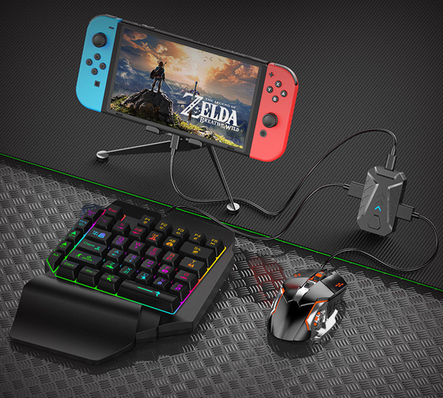 For PS3/PS4/PS5/Xbox ONE/Xbox/Switch Gamepad Controller 7in1 Keyboard Mouse Adapter OTG Set