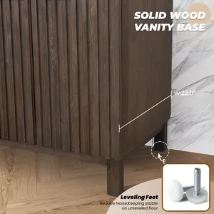 Fabbrica del Vietnam all'ingrosso moderno classico in legno massello per il <span class=keywords><strong>bagno</strong></span> <span class=keywords><strong>mobile</strong></span> lavabo doppio lavello MDF compensato melamina Board per Hotel - Product Image 6