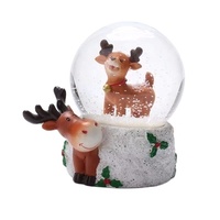 Boule à neige artisanale unique en résine de Noël pour la décoration de la maison de vacances Cadeau en résine Globe d'eau Ornementation de la maison