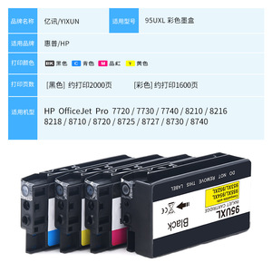 Cartucho de tinta compatible HP 952XL de alta capacidad en color para impresoras multifunción HP 8710 8724 8734 8743 - Product Image 3