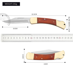 高炭素鋼工業グレード屋外折りたたみナイフ銅ハンドルサバイバル狩猟釣りキャンプEDC OEMギフトD013 2.5mm - Product Image 2
