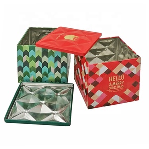 Tùy Chỉnh Dập Nổi In Vuông Kim Loại Lưu Trữ Hộp Thiếc Cho Món Quà Giáng Sinh Kẹo Cookie Kẹo Kẹo Bao Bì - Product Image 2