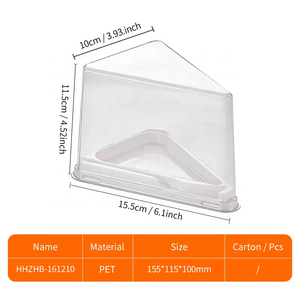 Colorful PET Material <strong>Cake</strong> <strong>Slice</strong> Container Transparent Triangle Plastic Box for <strong>Cake</strong> - Product Image 4
