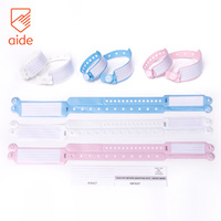 Bracelets d'identification médicaux jetables en PVC inscriptibles pour mères et nouveau-nés