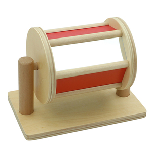 LT153/1 Tamburo Rotante con Specchio <span class=keywords><strong>Arcobaleno</strong></span>, Giocattoli Montessori in Legno per Bambini 6-12 Mesi - Product Image 2
